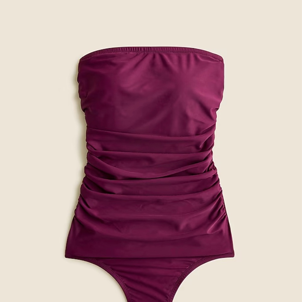 J. Crew Gemma ruched bandeau one-piece